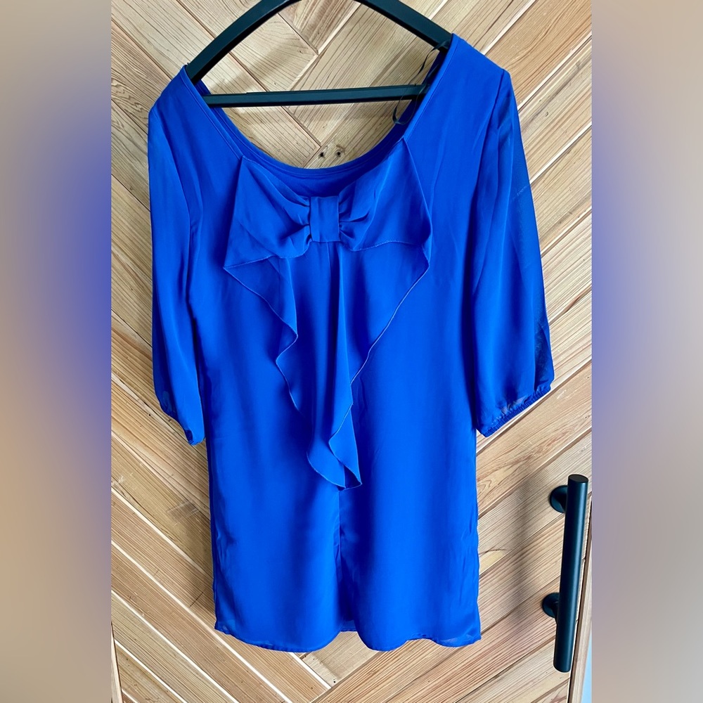Blue bow back dress